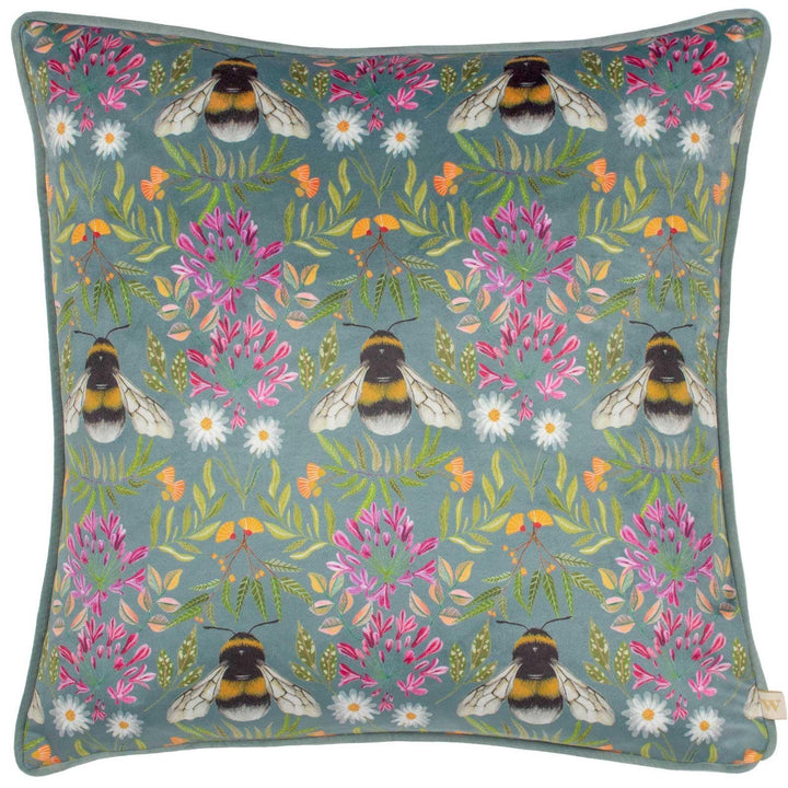 House of Bloom Zinnia Bee Repeat Cushion Cover 17" x 17" - Ideal