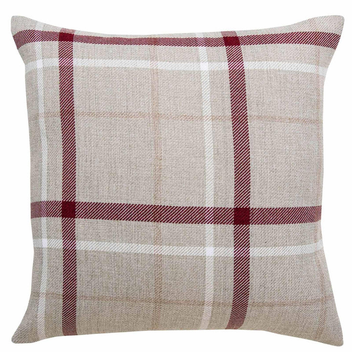 Hudson Check Red Cushion Cover 17" x 17" - Ideal