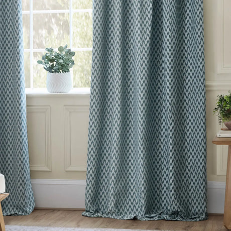 Hutton Blue Thermal Dimout Pencil Pleat Curtains - additional product view 3