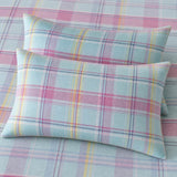 Close-up of matching Hygge Applecross Check Flannelette Brushed Cotton Duvet Cover Set pillowcases showing the pattern and fabric detail