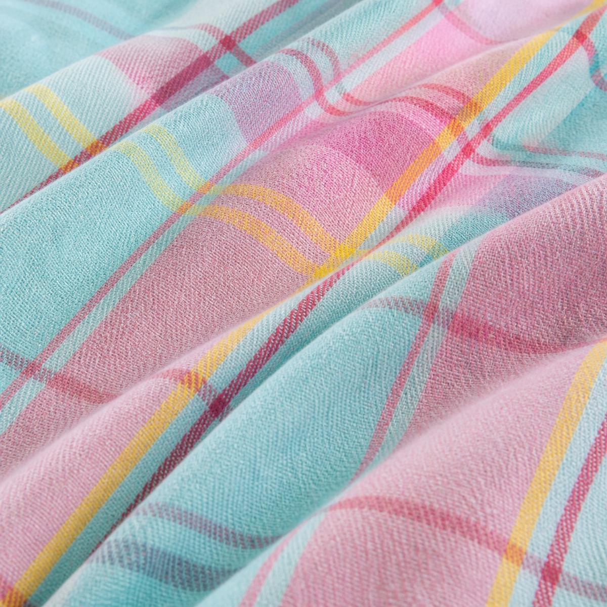 Macro close-up of the brushed cotton flannelette fabric on the Hygge Applecross Check Flannelette Brushed Cotton Duvet Cover Set