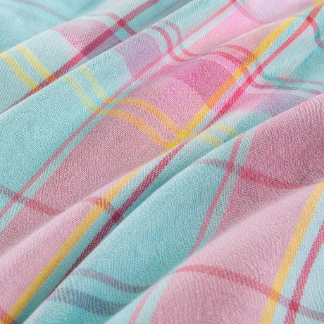 Macro close-up of the brushed cotton flannelette fabric on the Hygge Applecross Check Flannelette Brushed Cotton Duvet Cover Set