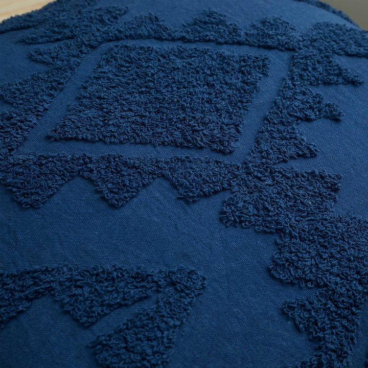 Imani Tufted Navy Cushion Cover 18" x 18" - Ideal