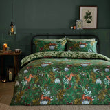Into The Woods Printed Reversible Duvet Cover Set Forest Green - image 5
