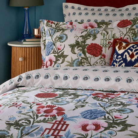Ishana Red Currant / French Blue Duvet Cover Bedding Set - additional product view 1