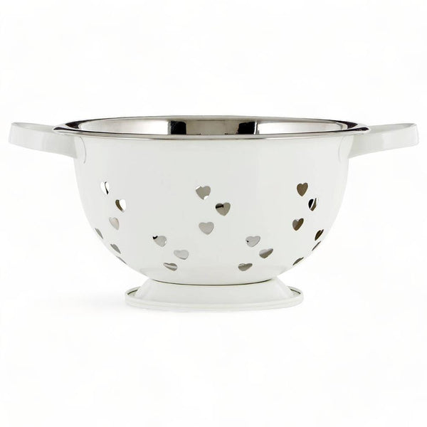 Ivory Stainless Steel Hearts Colander - Ideal