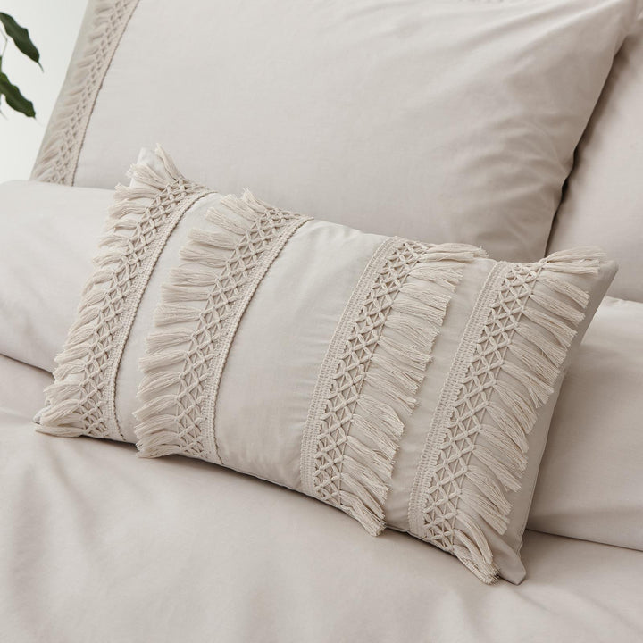 Izmir Cotton Tassel Cushion Stone Grey - Ideal