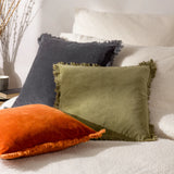 Jaye Velvet Fringed Cushion Cover Rust 45 x 45cm - image 6