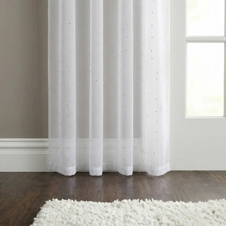 Jewel Sparkle Slot Top Voile Curtain Panel 3