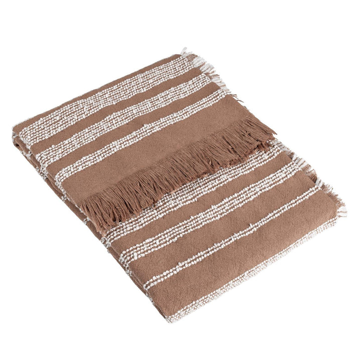 Jour Woven Fringed Throw Baked Clay - Ideal