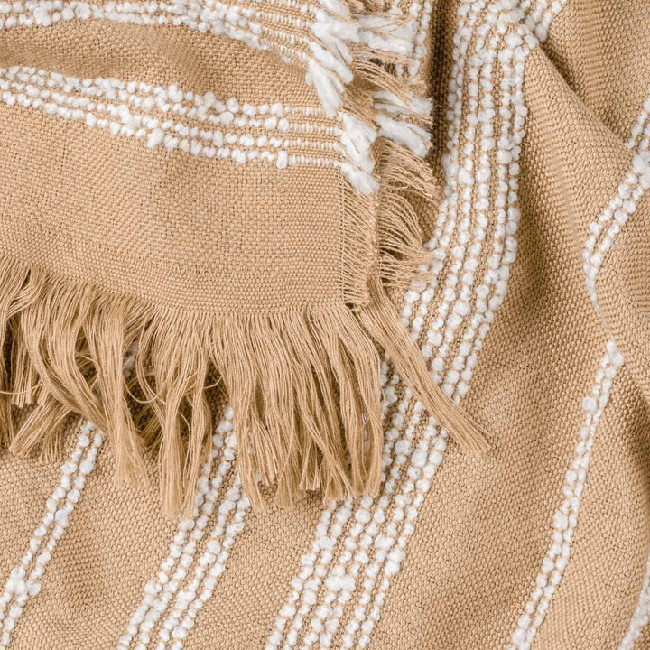 Jour Woven Fringed Throw Nougat - Ideal