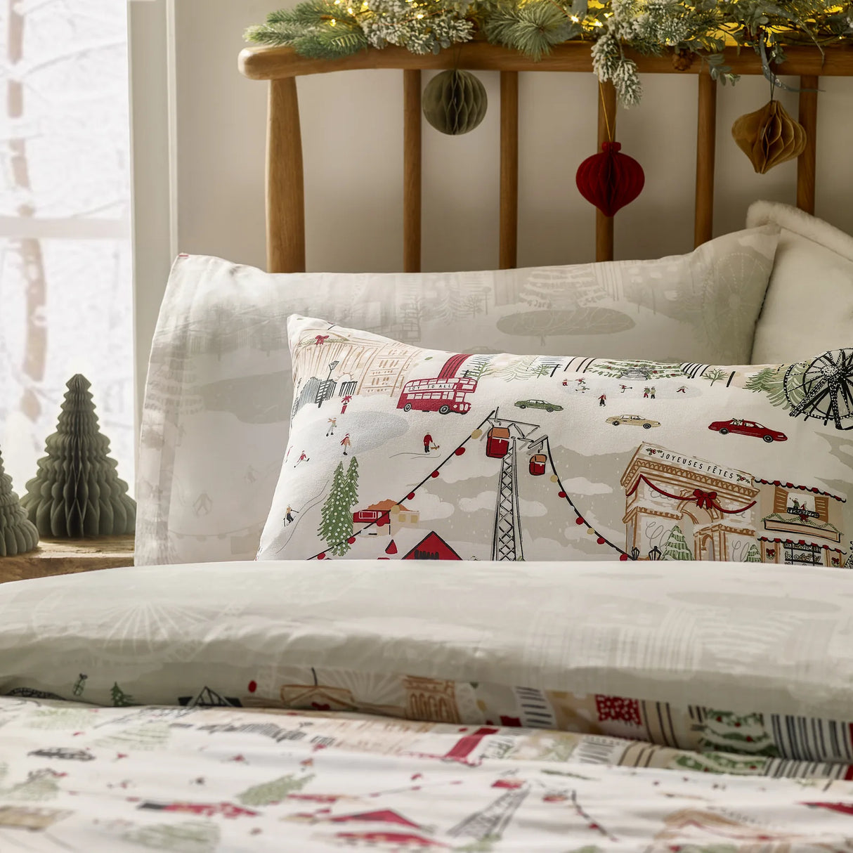 Joy To All Printed Duvet Cover Set Snow/Berry - image 3