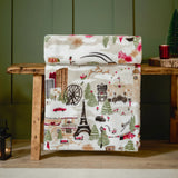 Joy To All Printed Fleece Throw Cream 140 x 180cm - image 1