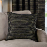Jupiter Chenille Jacquard Cushion Cover Black/Gold 50 x 50cm - image 1