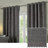 Jupiter Fully Lined Chenille Jacquard Eyelet Curtains Graphite - image 2
