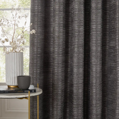 Jupiter Fully Lined Chenille Jacquard Eyelet Curtains Graphite - image 6