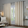 Jupiter Fully Lined Chenille Jacquard Eyelet Curtains Ivory/Gold - image 3