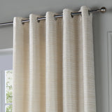 Jupiter Fully Lined Chenille Jacquard Eyelet Curtains Ivory/Gold - image 4