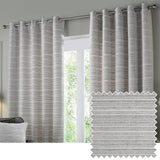 Jupiter Fully Lined Chenille Jacquard Eyelet Curtains Silver - image 2