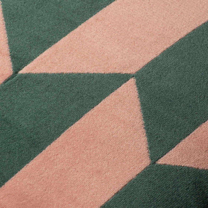 Kalho Pink & Green Geometric Velvet Cushion Cover 18" x 18" - Ideal