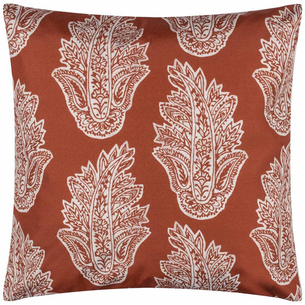 Kalindi Paisley Terracotta Outdoor Cushion Cover 17" x 17" - Ideal
