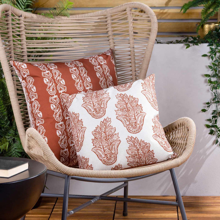 Kalindi Stripe Terracotta Outdoor Cushion Cover 22" x 22" - Ideal