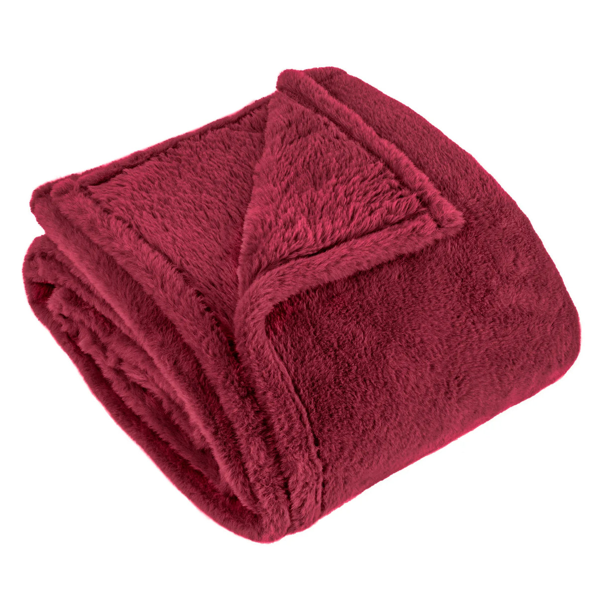 Kallu Double-Sided Faux-Fur Throw Berry - image 2