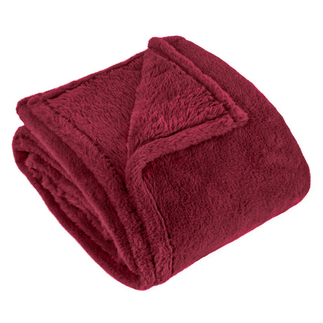 Kallu Double-Sided Faux-Fur Throw Berry - image 4