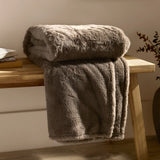 Kallu Double-Sided Faux-Fur Throw Mocha - image 3