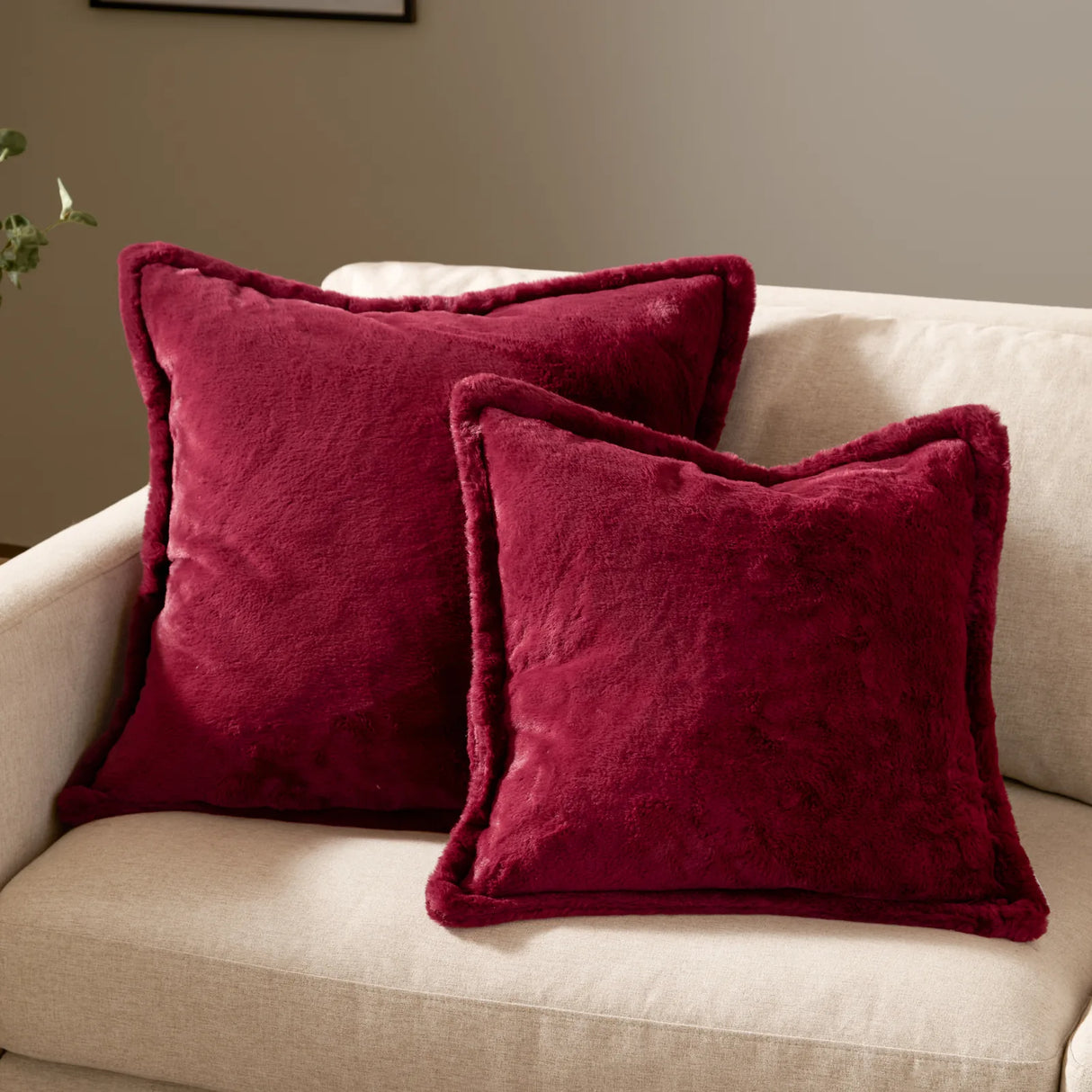 Kallu Faux Fur Cushion Cover Berry - image 6