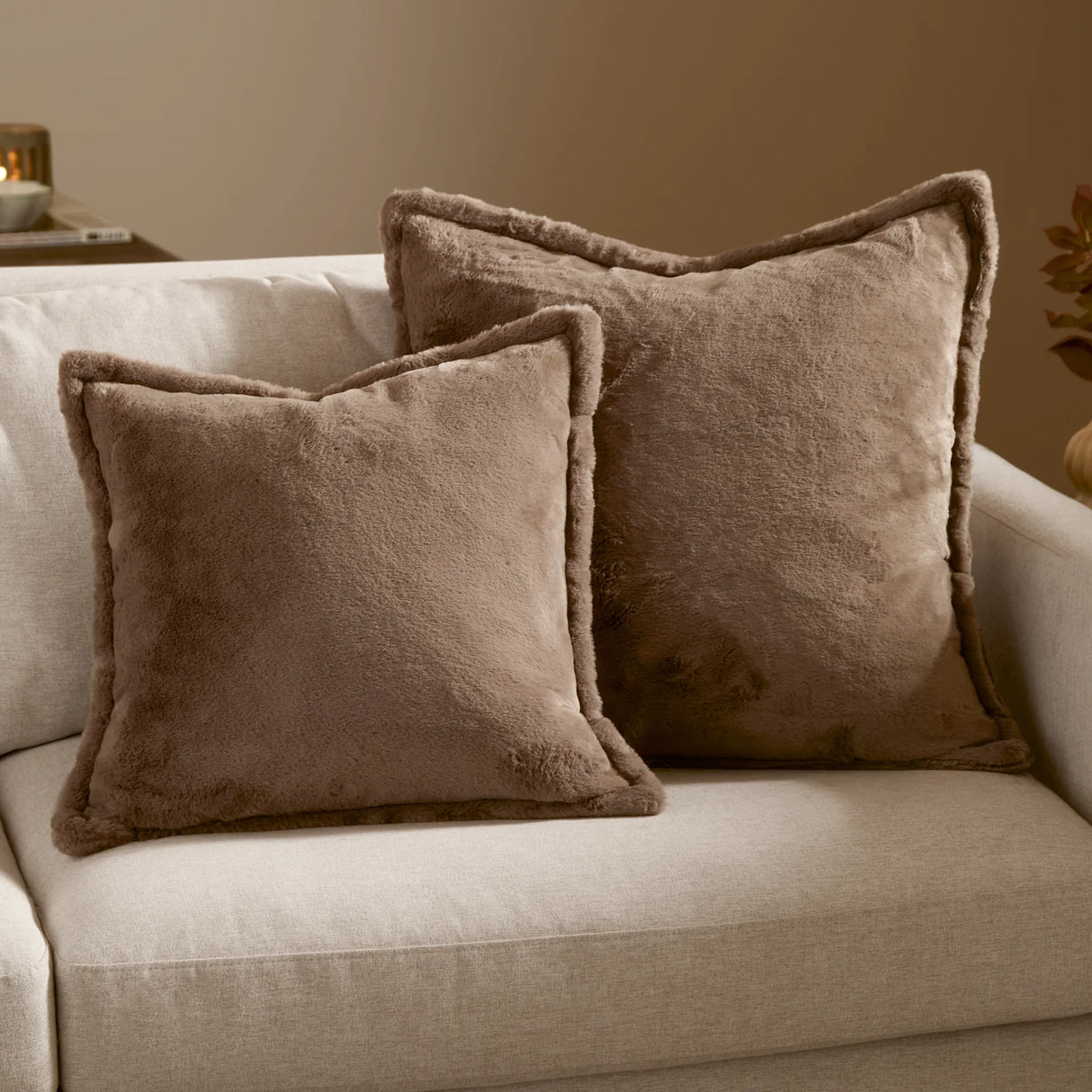 Kallu Faux Fur Cushion Cover Mocha - image 6