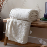 Kallu Faux Fur Reversible Ecru Velvet Throw Blanket 130cm x 180cm / 150cm x 200cm - additional product view 1