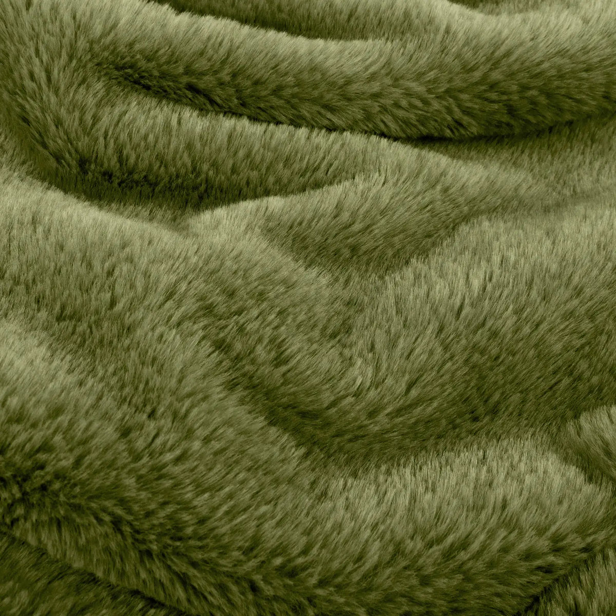 Kallu Faux Fur Reversible Olive Velvet Throw Blanket 130cm x 180cm / 150cm x 200cm - additional product view 3