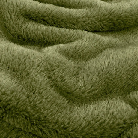 Kallu Faux Fur Reversible Olive Velvet Throw Blanket 130cm x 180cm / 150cm x 200cm - additional product view 3