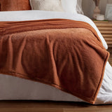 Kallu Faux Fur Reversible Rust Velvet Throw Blanket 130cm x 180cm / 150cm x 200cm - additional product view 1