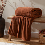 Kallu Faux Fur Reversible Rust Velvet Throw Blanket 130cm x 180cm / 150cm x 200cm - additional product view 2
