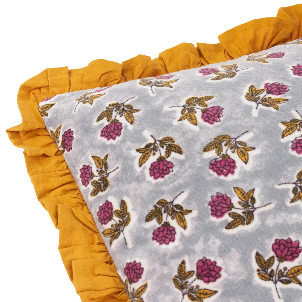 Kemble 100% Cotton Delph Blue / Gold Cushion Cover or Filled Cushion 45cm x 45cm - additional product view 5