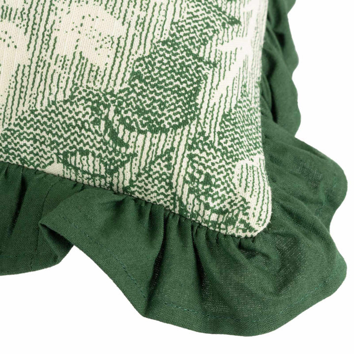 Kirkton Floral Pleat Bottle Green Cushion Cover 20" x 20" - Ideal
