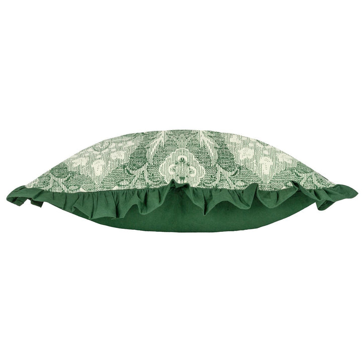 Kirkton Floral Pleat Bottle Green Cushion Cover 20" x 20" - Ideal