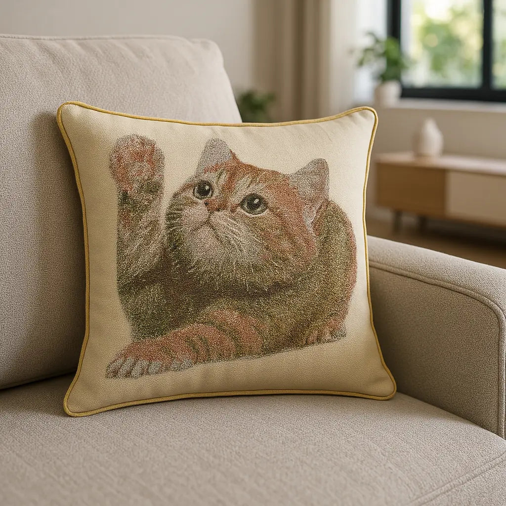 Tapestry Cushion Cover 18"x18" (45cm x 45cm) - Kitten