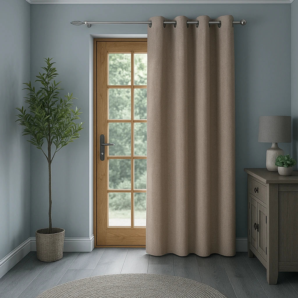 Knightsbridge Eyelet Blackout Door Curtains by Enhanced Living