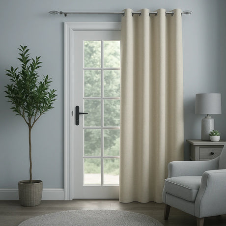 Knightsbridge Eyelet Blackout Door Curtains by Enhanced Living