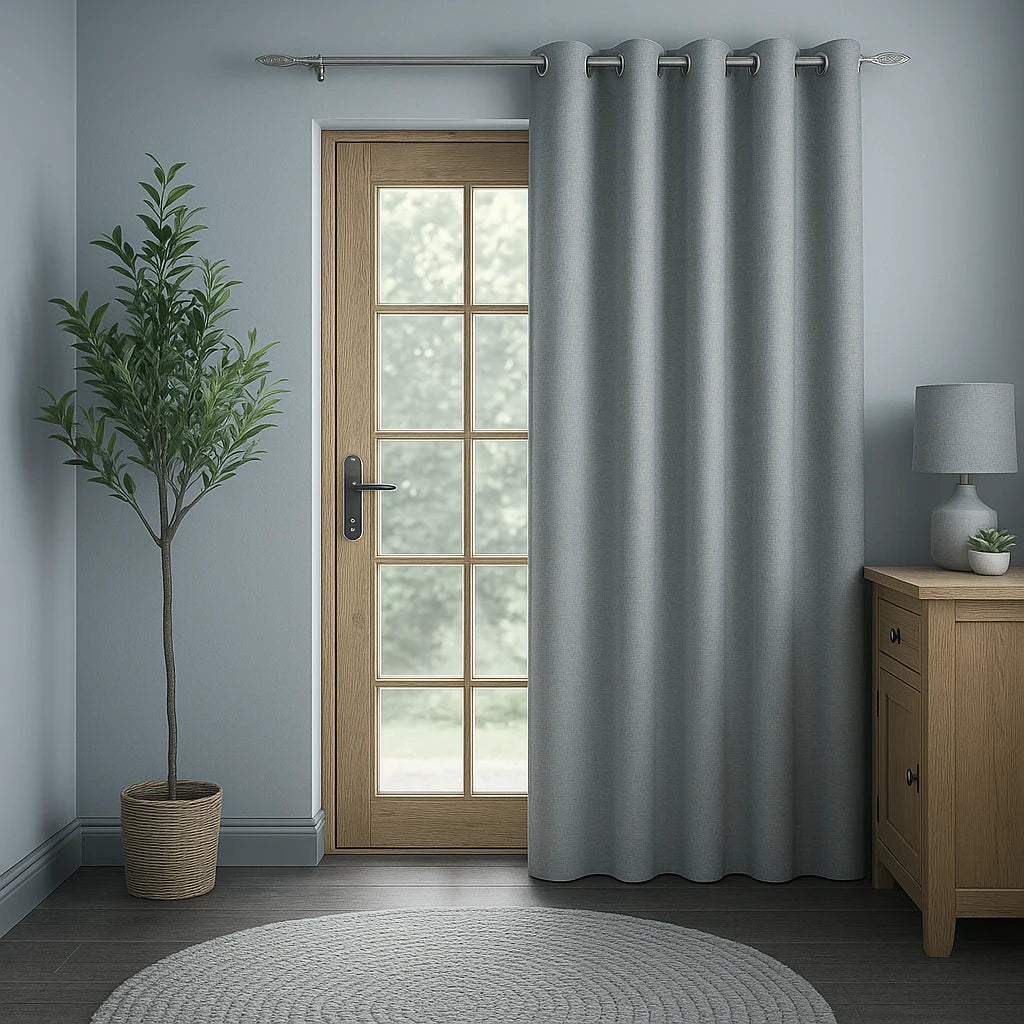 Knightsbridge Eyelet Blackout Door Curtains by Enhanced Living