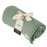 Lark Muslin Eucalyptus 100% Cotton Throw Blanket 130cm x 180cm / 240cm x 260cm - additional product view 1