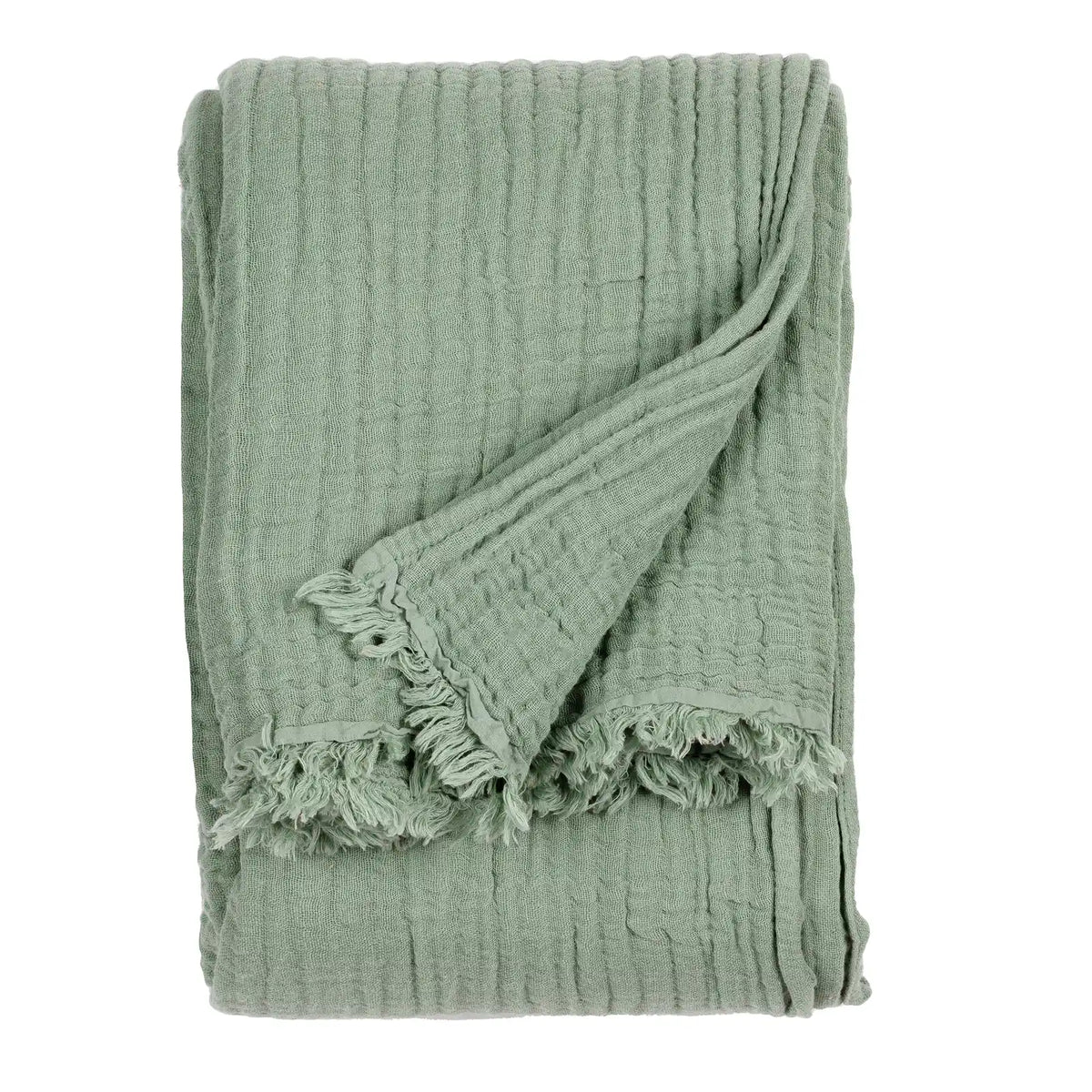 Lark Muslin Eucalyptus 100% Cotton Throw Blanket 130cm x 180cm / 240cm x 260cm - additional product view 2