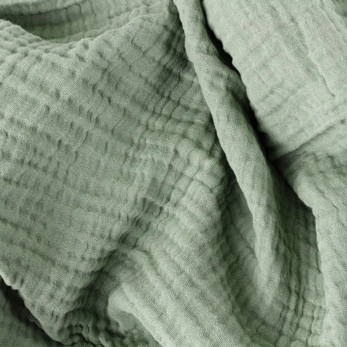 Lark Muslin Eucalyptus 100% Cotton Throw Blanket 130cm x 180cm / 240cm x 260cm - additional product view 4