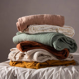 Lark Muslin Eucalyptus 100% Cotton Throw Blanket 130cm x 180cm / 240cm x 260cm - additional product view 5