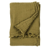 Lark Muslin Khaki 100% Cotton Throw Blanket 130cm x 180cm / 240cm x 260cm - additional product view 2
