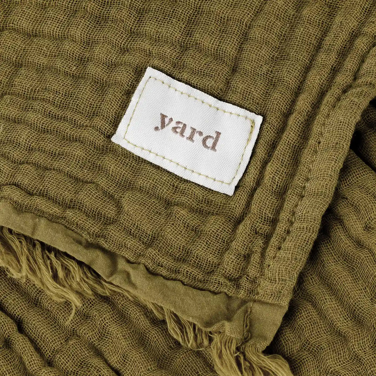 Lark Muslin Khaki 100% Cotton Throw Blanket 130cm x 180cm / 240cm x 260cm - additional product view 3