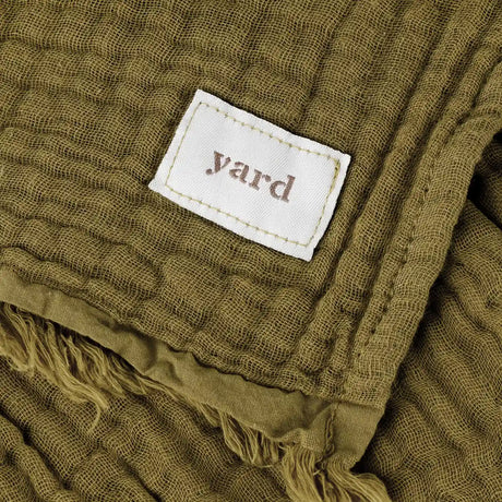Lark Muslin Khaki 100% Cotton Throw Blanket 130cm x 180cm / 240cm x 260cm - additional product view 3